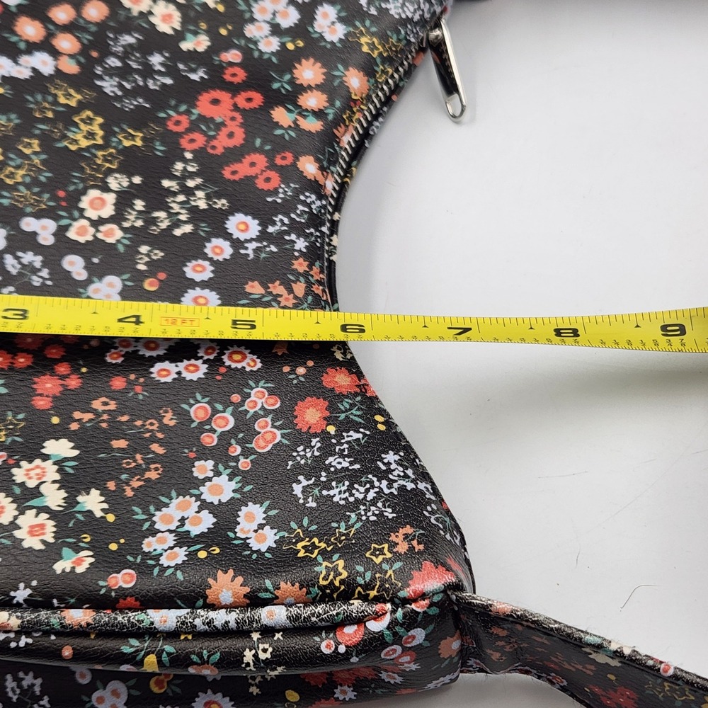 Wild Fable Black Floral Shoulder Baguette Handbag Small Retro Y2K Style - Picture 10 of 10